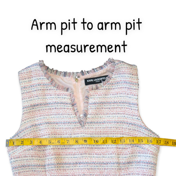 Karl Lagerfeld Paris Tweed V Neck Dress Size 6 - Picture 6 of 11